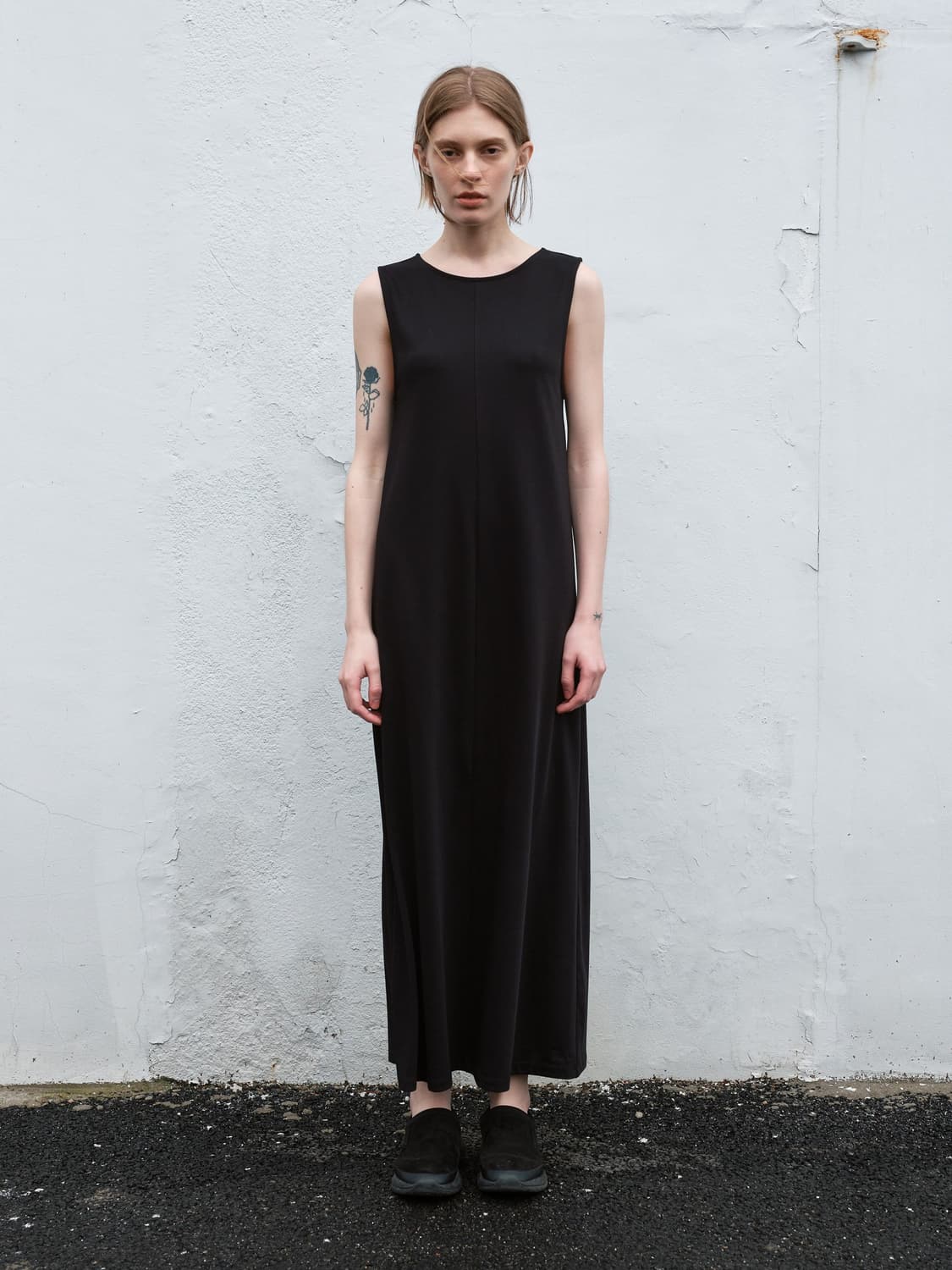 파이카 롱 슬리브리스 블랙 드레스 상품이미지1