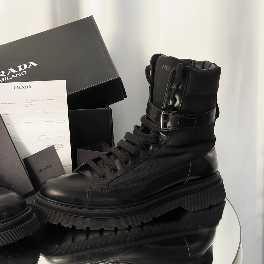 (270) 프라다 리나일론 브러시드 컴뱃 부츠 상품이미지3
