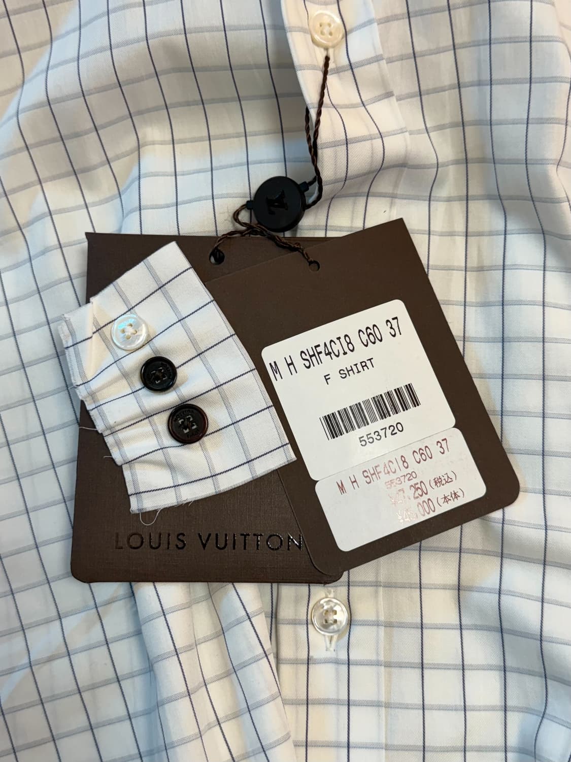 루이비통 원도우 체크 코튼 셔츠 화이트 37 상품이미지3