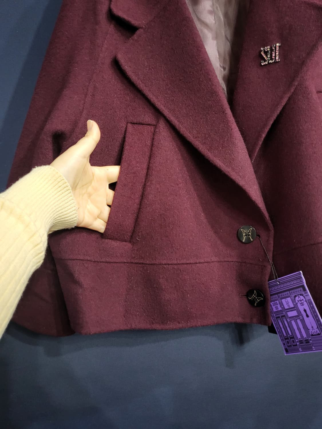 안나수이 밍크앙고라 블렌딩 헨드메이드 코트 상품이미지5