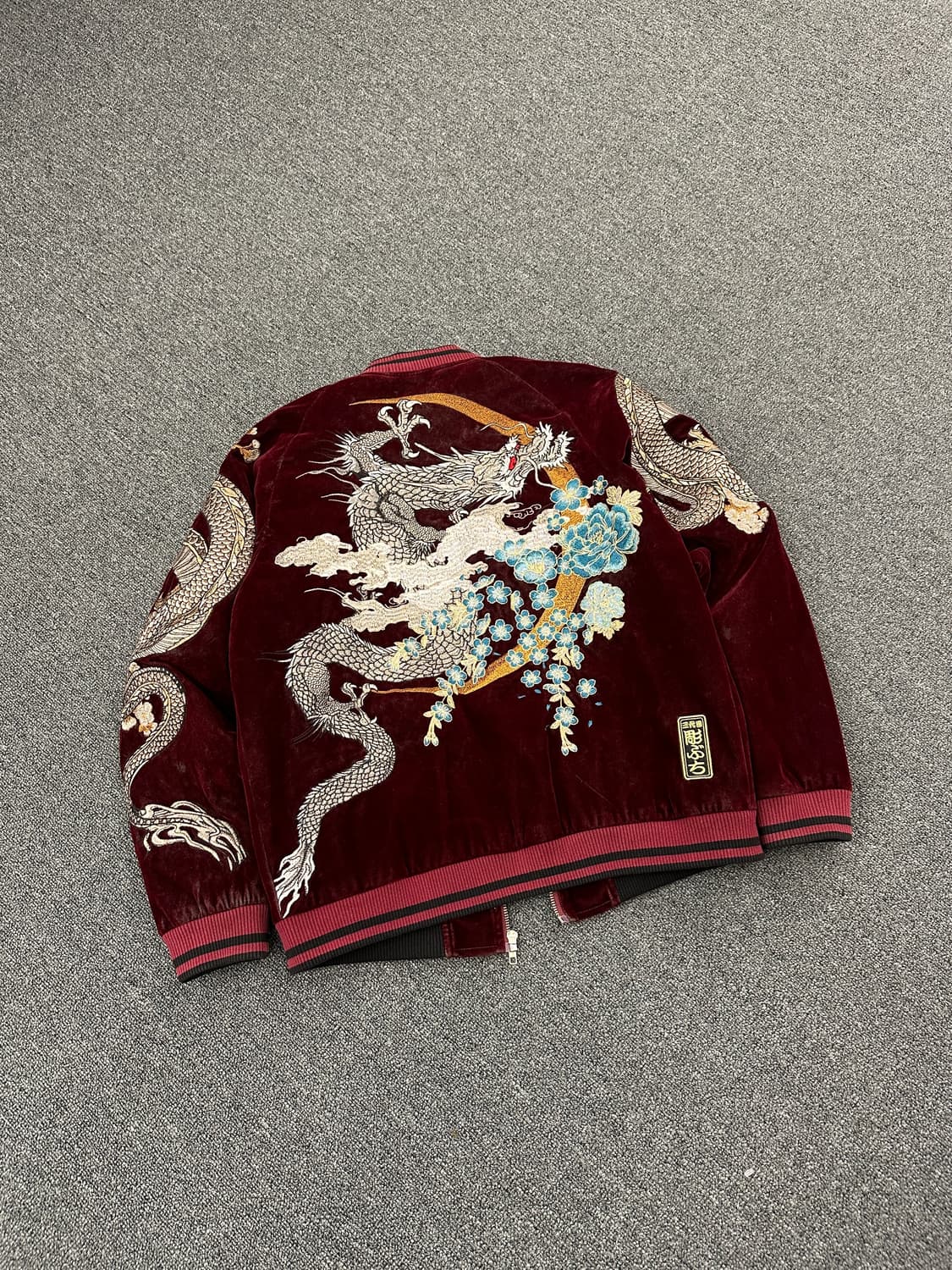 M) 재패니즈 벨루어 스카쟌 자켓 버건디 ONI DENIM 상품이미지2