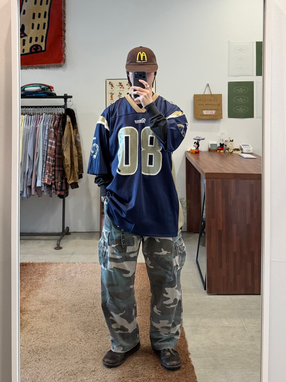 90s Puma 올드 푸마 NFL LA 램스 No.80 풋볼 저지 USA 상품이미지2