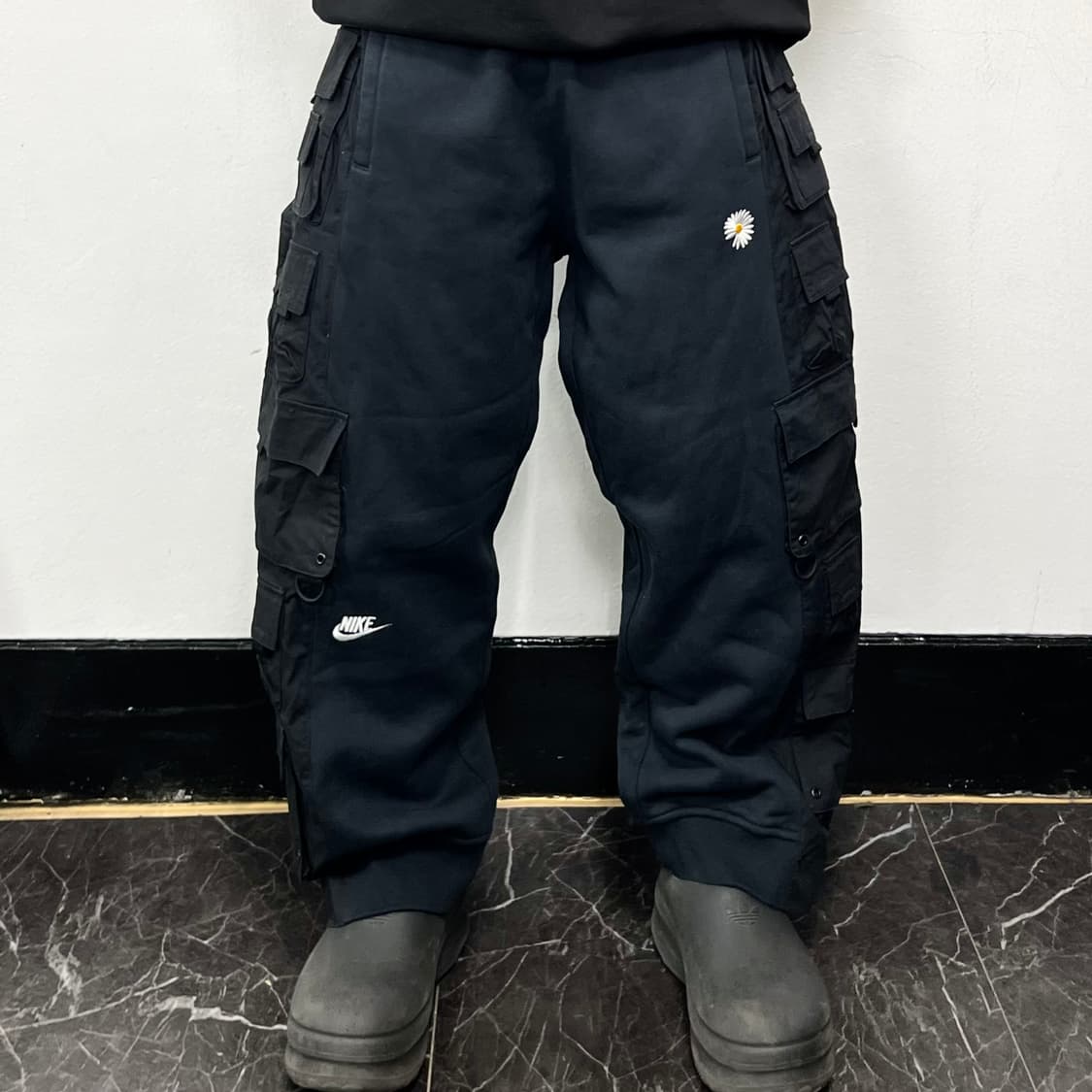 나이키 x 피스마이너스원 와이드 팬츠 블랙 상품이미지2