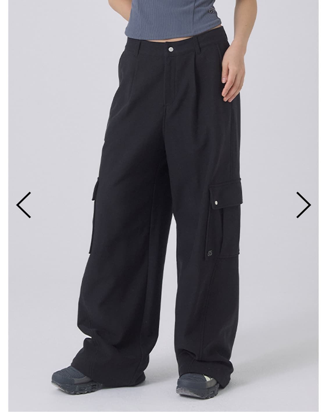 뚜오미오 바지 CURVED LINE CARGO PANTS [BLACK] 상품이미지5