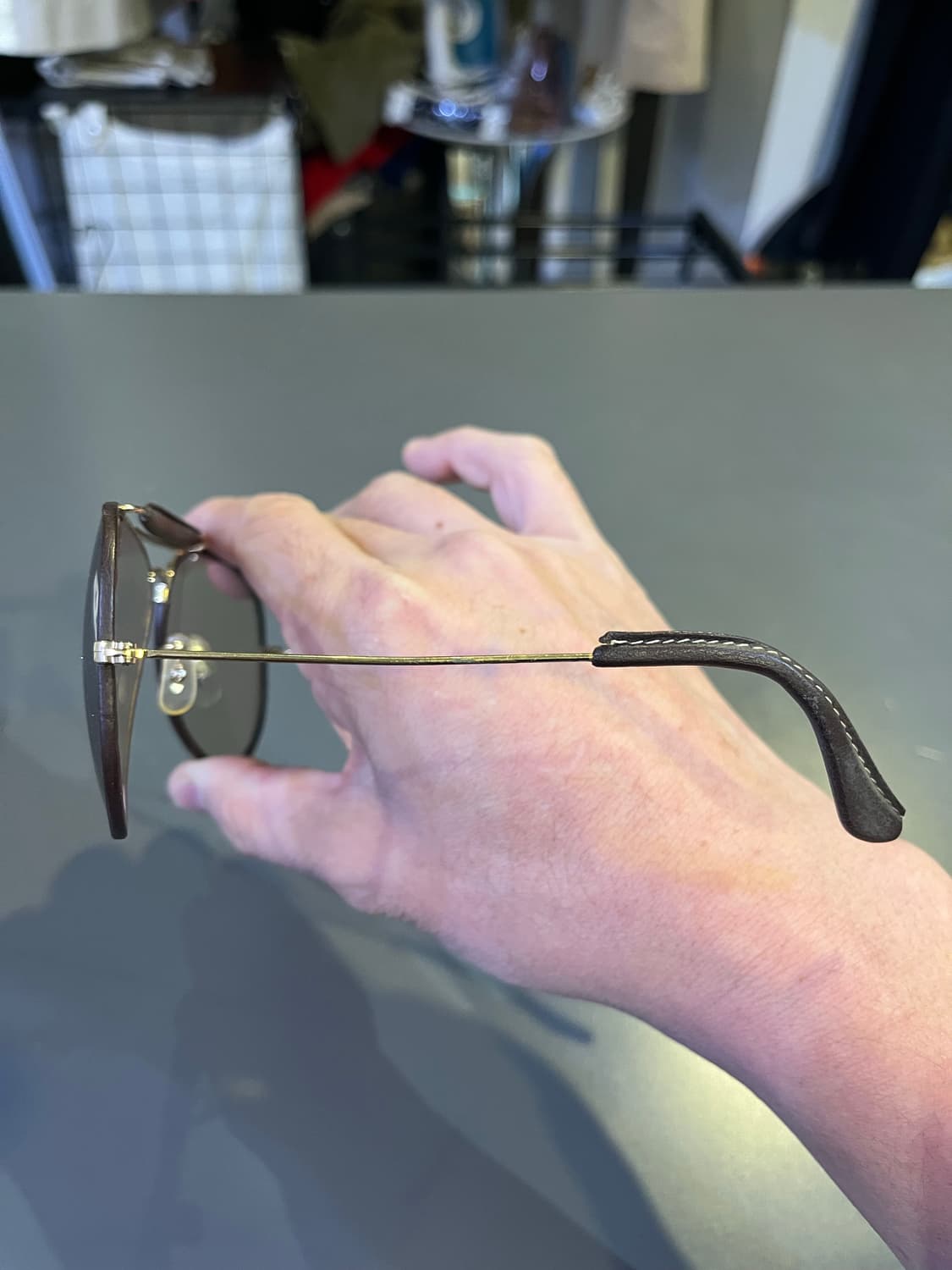 80–90년대 레이밴 바슈롬 레더 아웃도어스맨(미국제) 상품이미지9