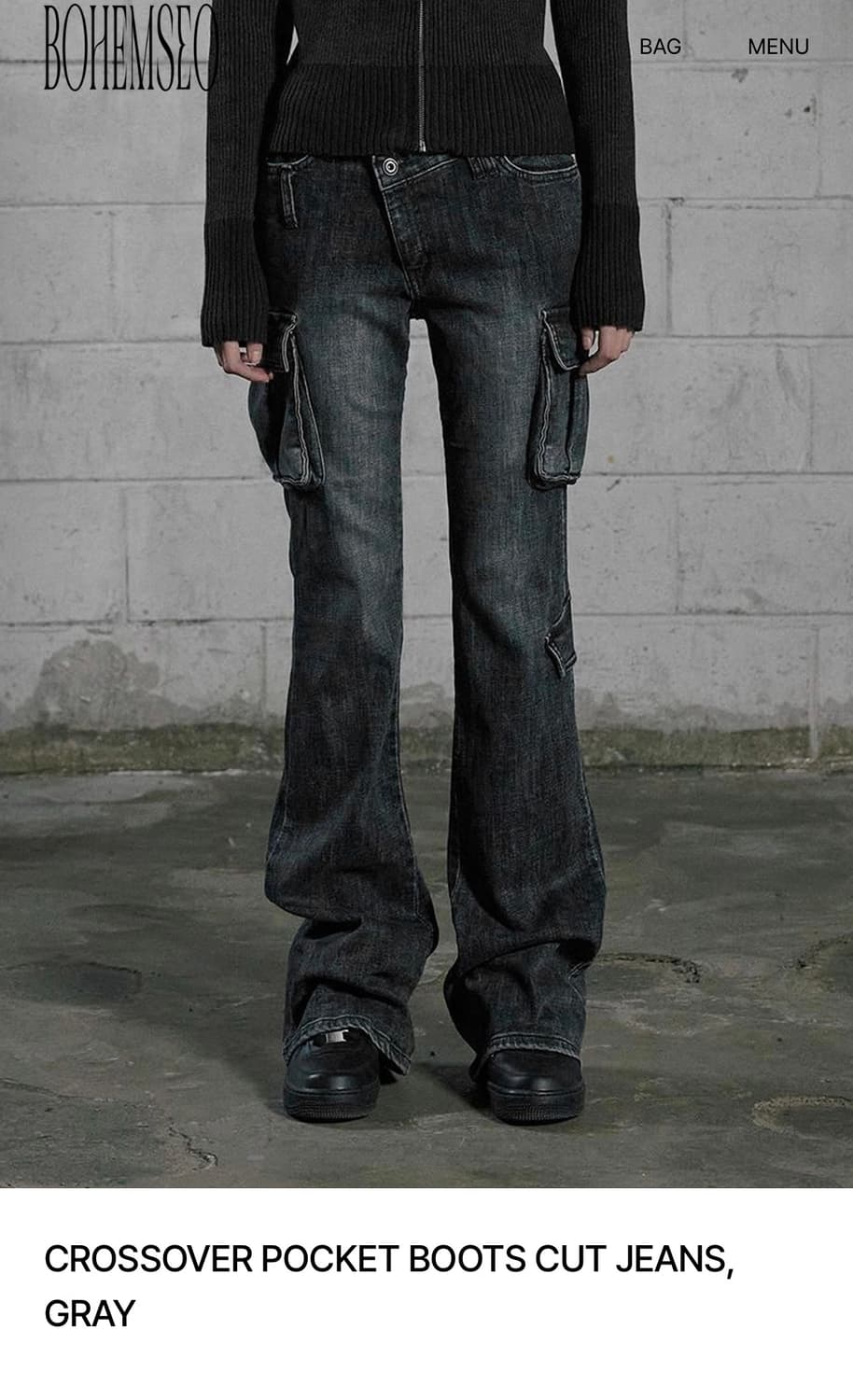 새상품)보헴서 crossover pocket boots cut jeans 상품이미지1