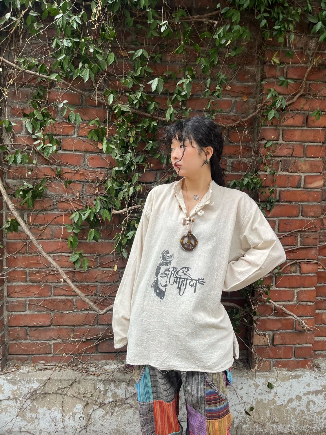 히피 문양 코튼 롱 슬리브 상품이미지3