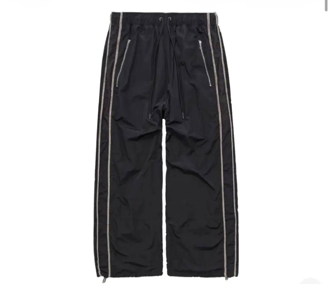 [4] 폴리테루 1011 나일론 트랙 팬츠 플로럴 파이프드 블랙 상품이미지1