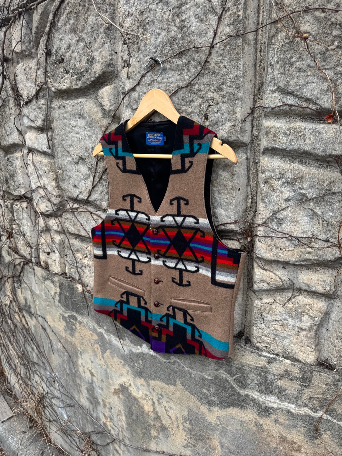 80s 펜들턴 빈티지 아즈텍 웨스턴 울 베스트 조끼 40 상품이미지3