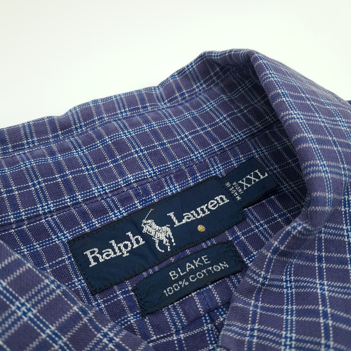CN753 2XL 폴로 랄프로렌 네이비잉크 스몰타탄체크 긴팔 셔츠 남방 상품이미지4