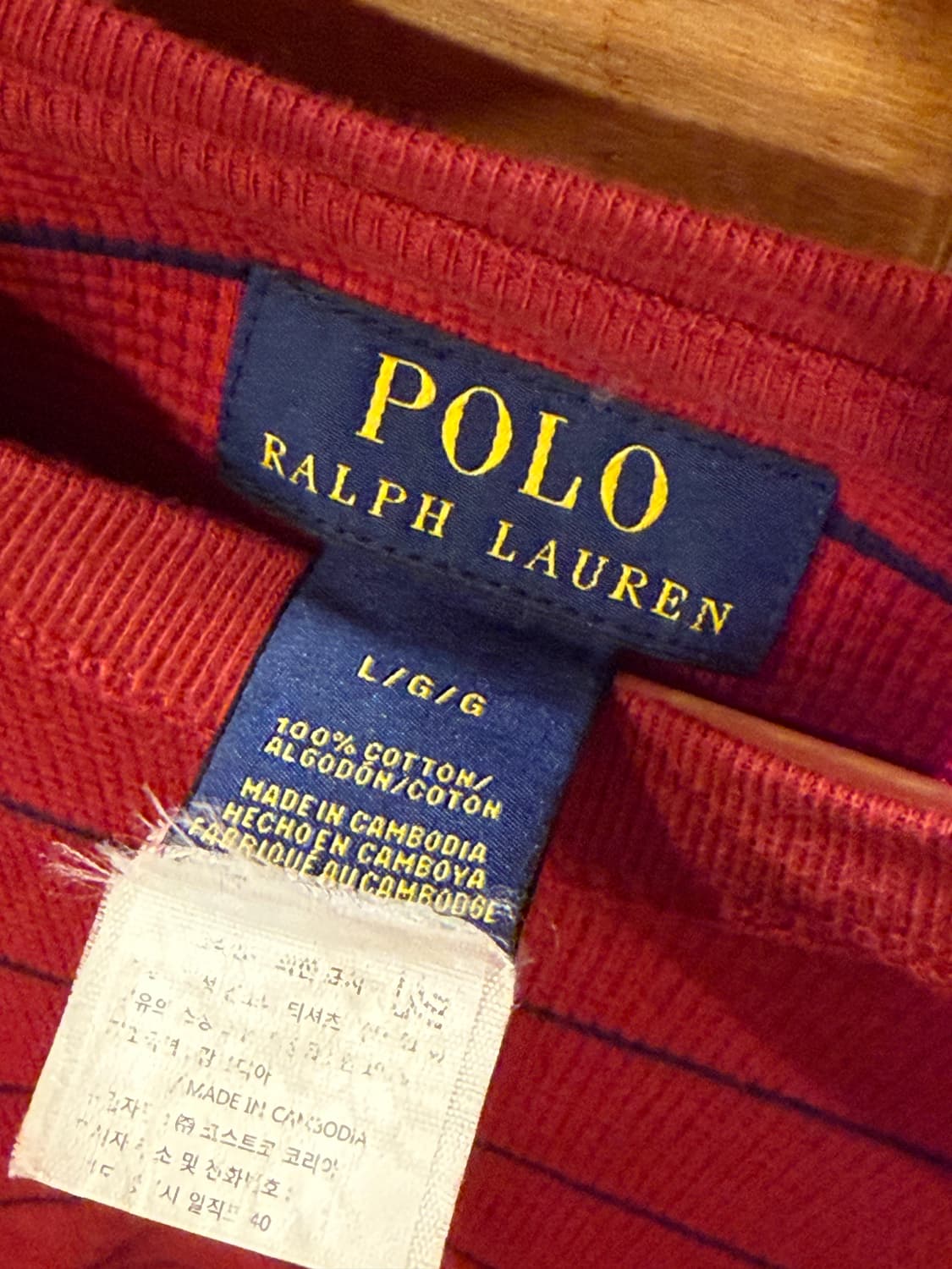 폴로 랄프로렌 스트라이프 레드 롱슬리브 상품이미지2