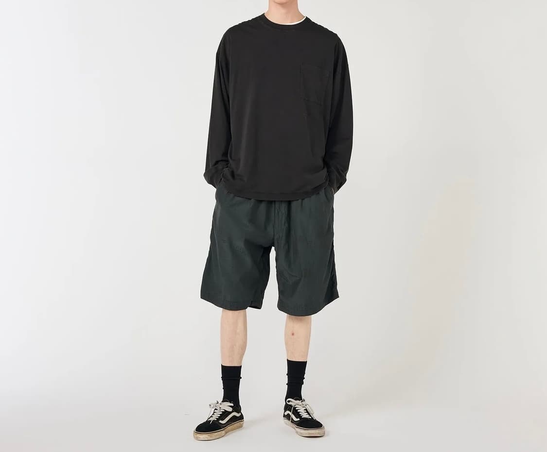 나나미카 OOAL 롱슬리브 포켓 긴팔 티셔츠 차콜 상품이미지5