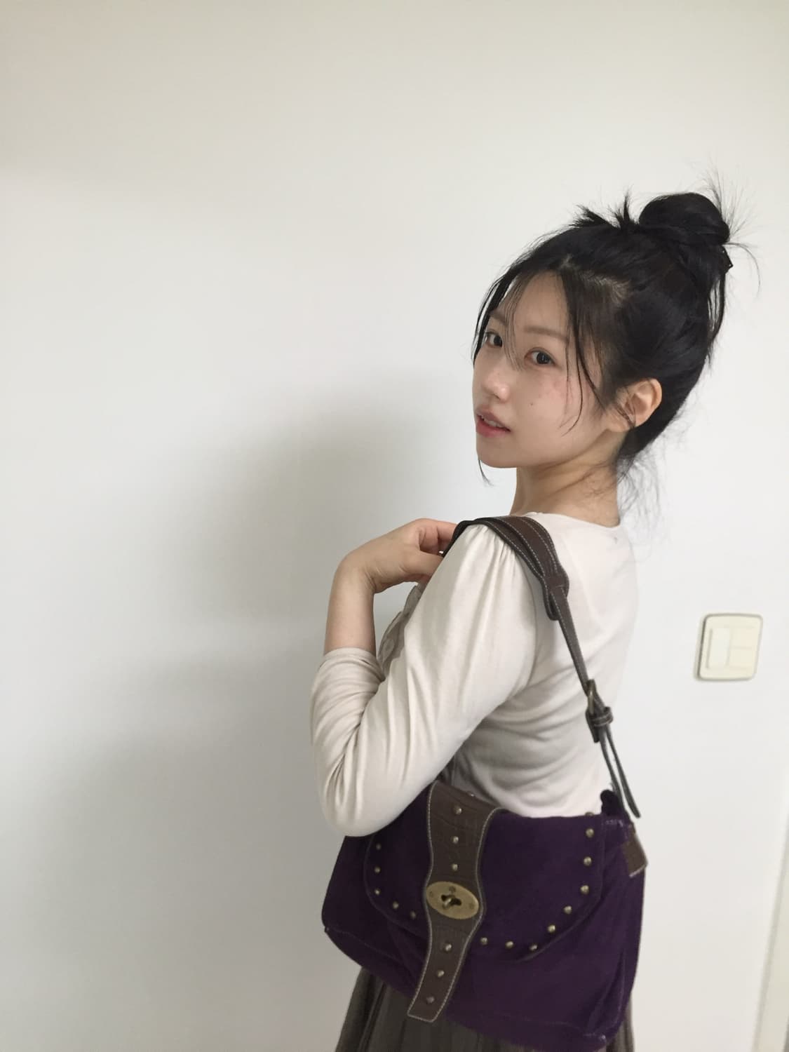 vintage velvet purple bag 상품이미지4