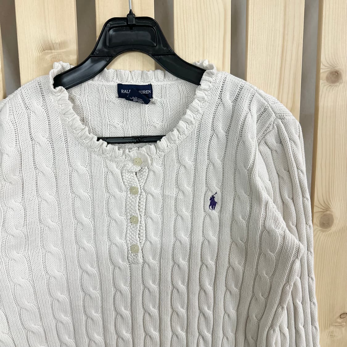 (S) 폴로 랄프로렌 아이보리 케이블 니트 가디건 상품이미지4