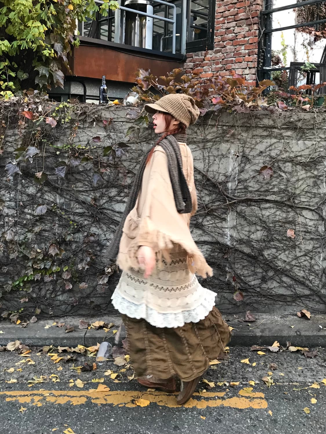 빈티지 브라운 페미닌 모리 그런지 코디 세트 상품이미지3