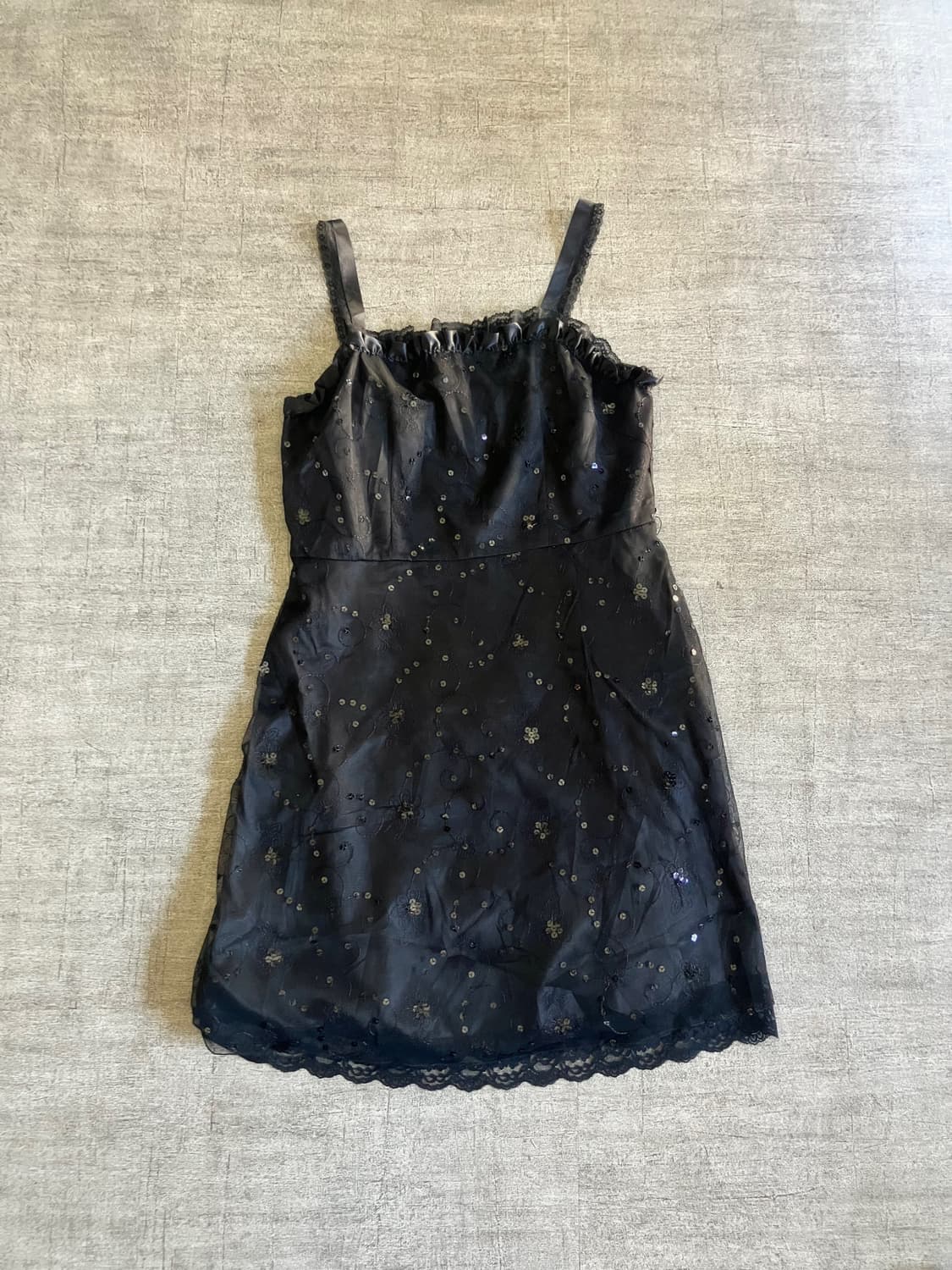 일본빈티지 핀터깔y2k 하구미모리걸 스팽글 슬립원피스 상품이미지1