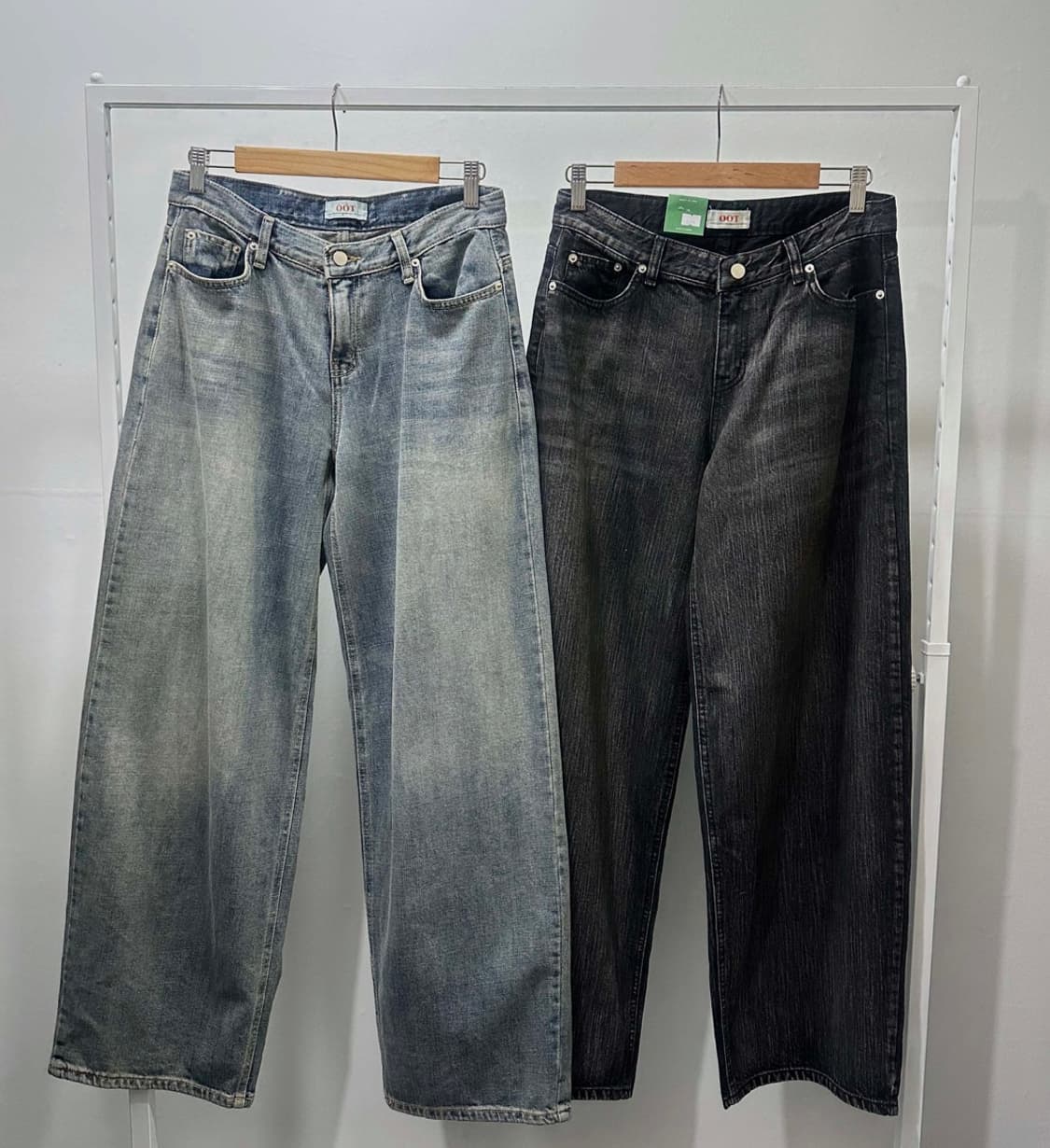 ootj 데일리 벌룬 와이드 데님 흑청 / 비비파크 상품이미지1