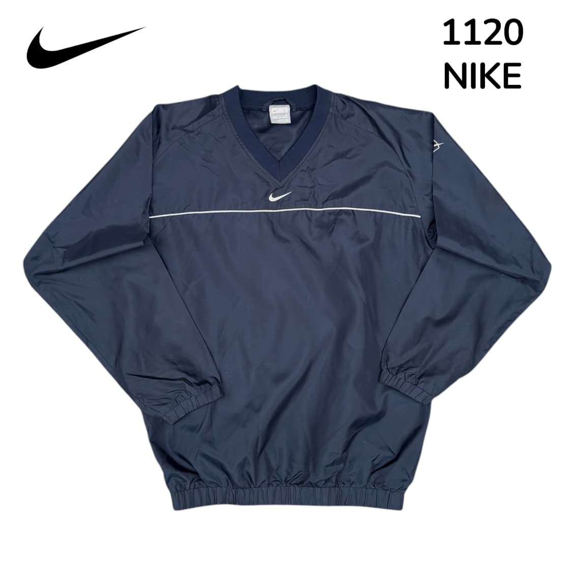 00s 나이키 빅로고 네이비 올드스쿨 웜업 바람막이 L 상품이미지2