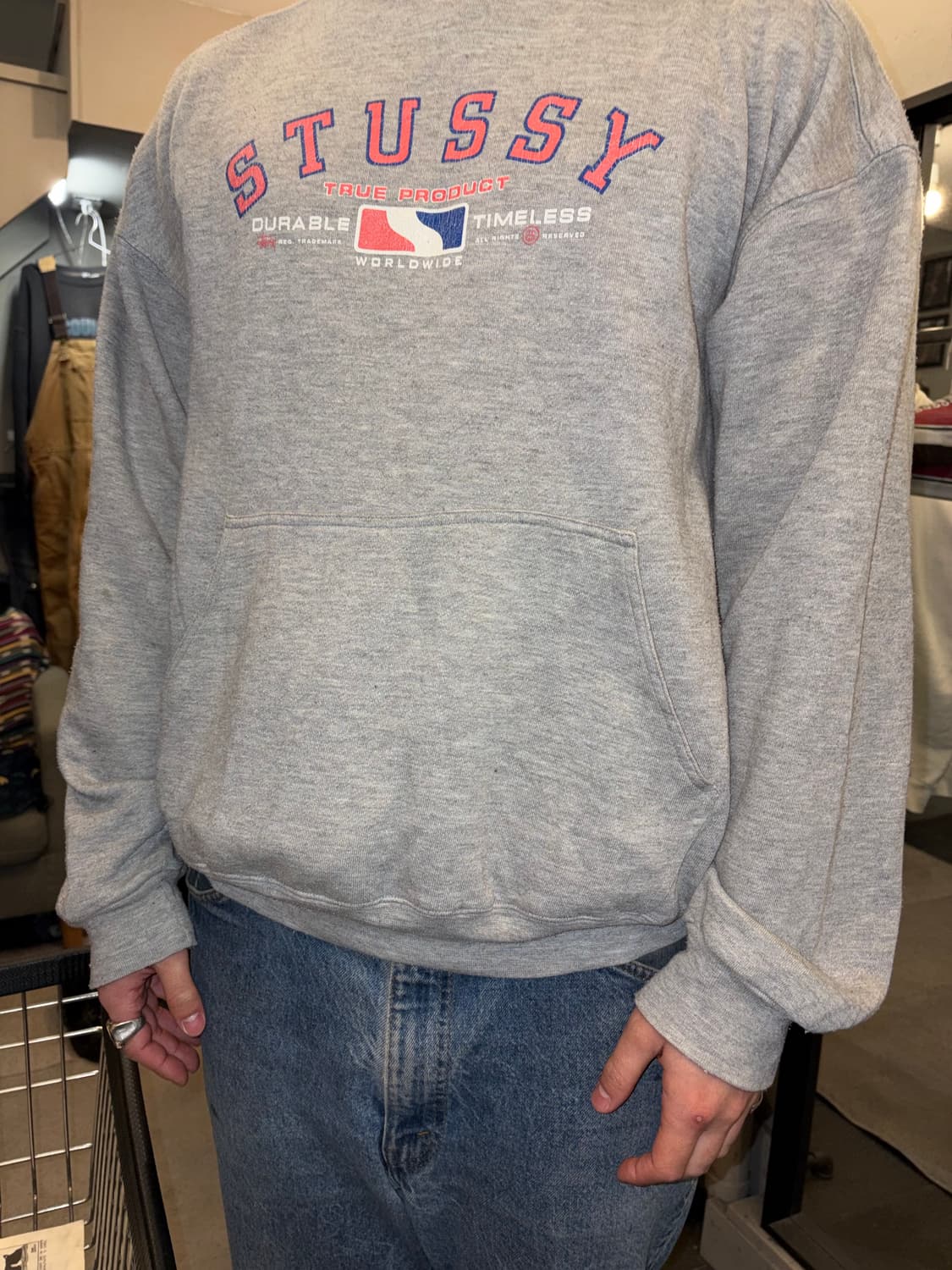 90’s Stussy durable timeless logo hood 상품이미지6