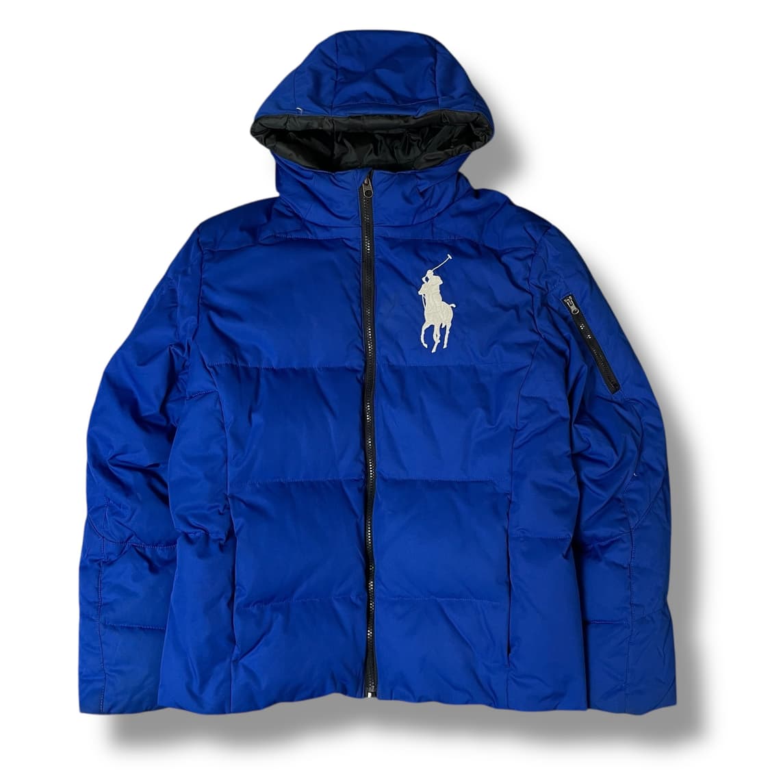 폴로 랄프로렌 화이트 빅포니 블루 후드 푸퍼 XL 상품이미지1