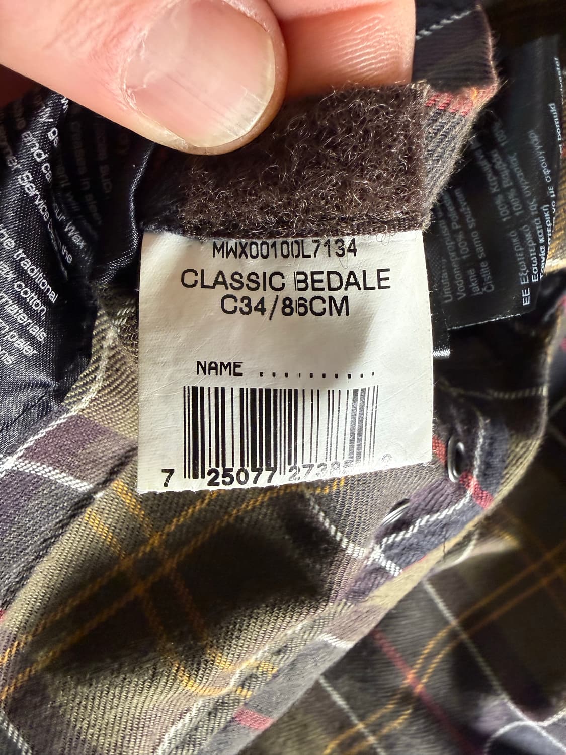 Barbour 클래식 비데일 왁스 자켓 올리브 C34 영국제 상품이미지7