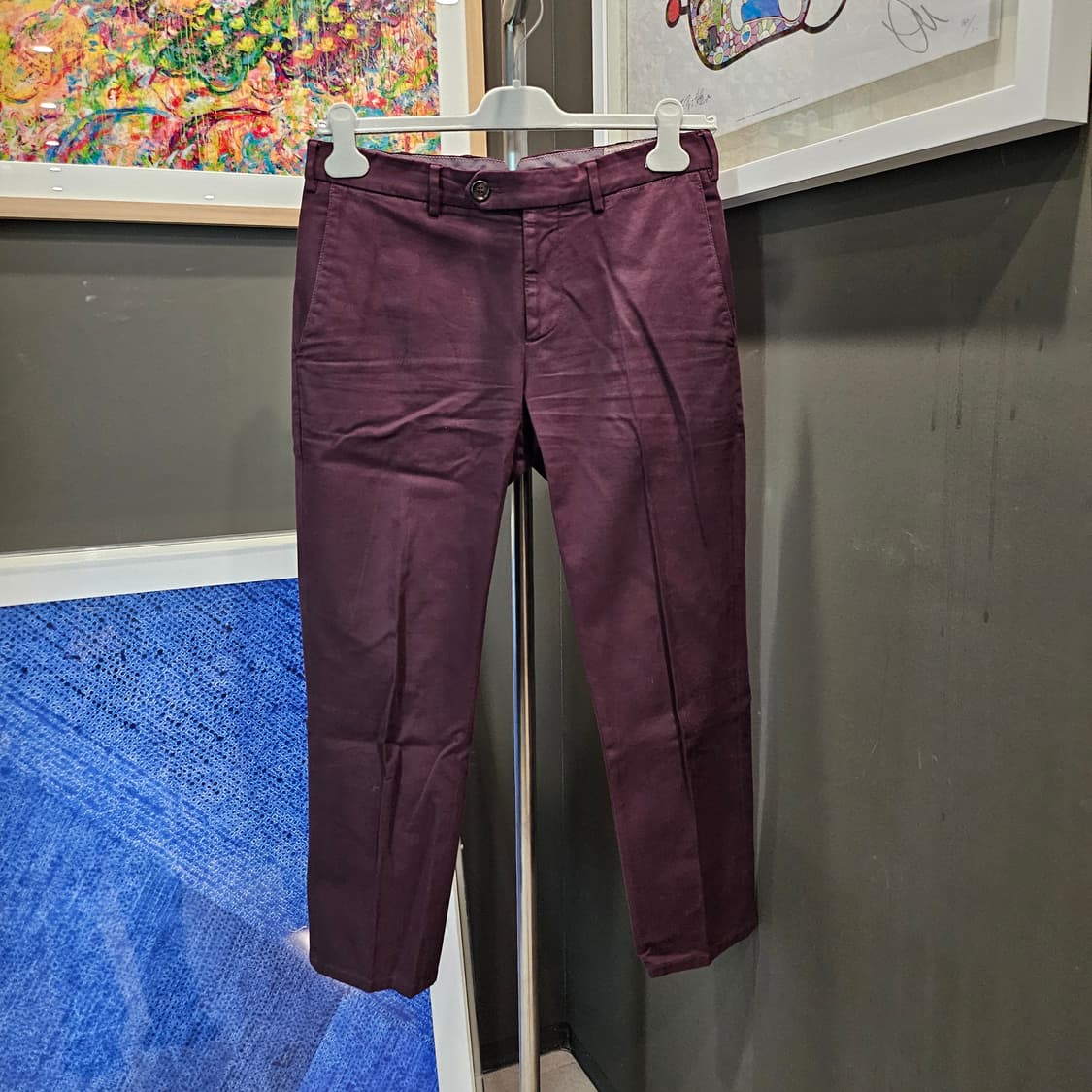 브루넬로 쿠치넬리 버건디 코튼 팬츠 상품이미지1