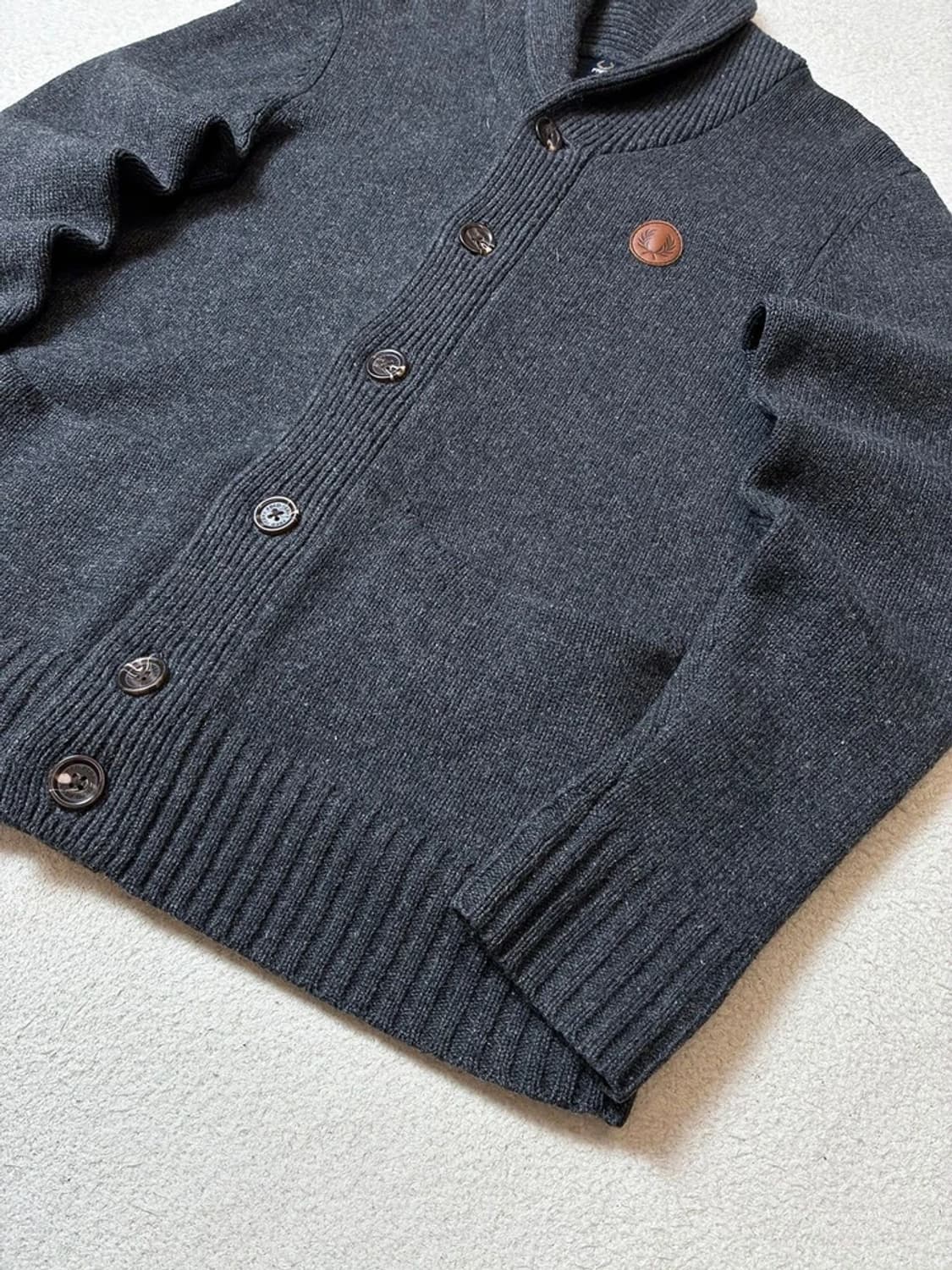 프레드페리 램스울 숄카라 니트 가디건 PN7873 상품이미지4