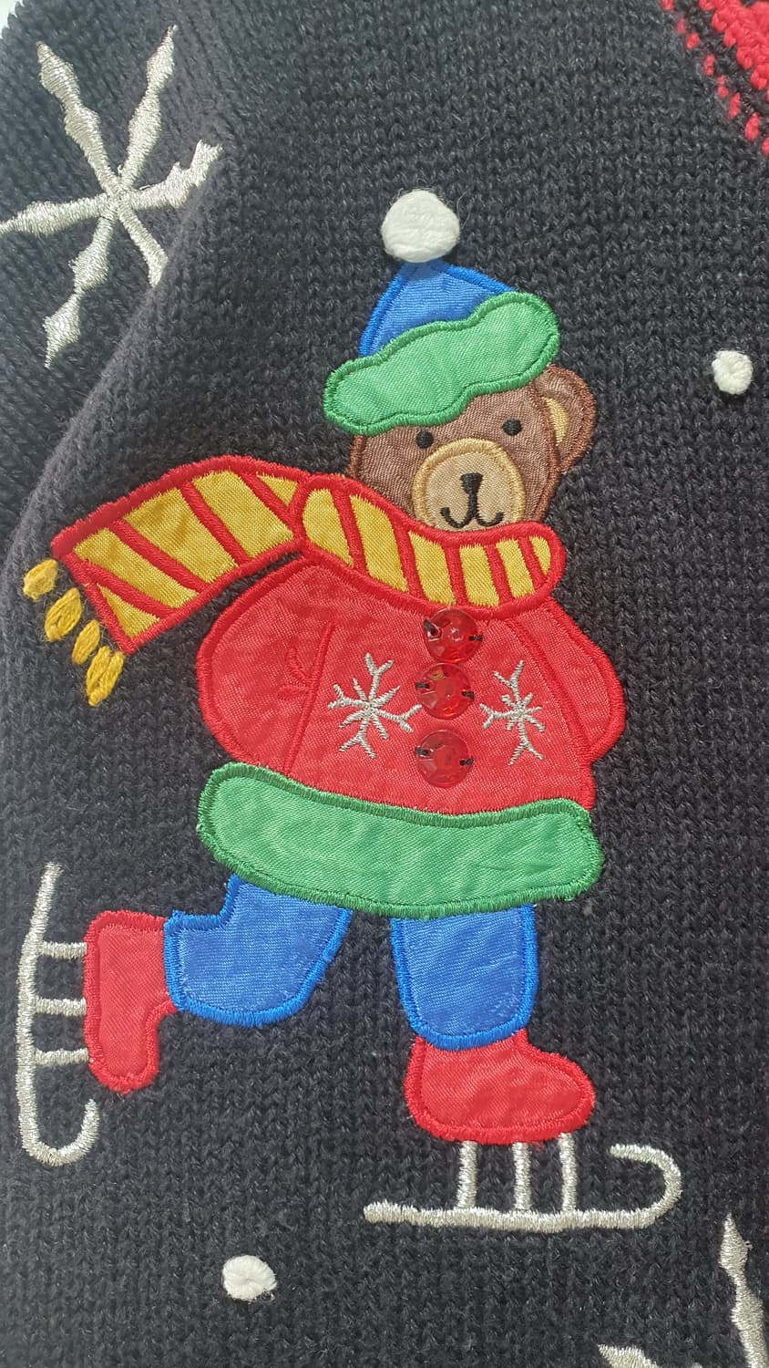 nutcracker 빈티지 크리스마스 어글리 곰돌이 테디베어 니트 가디건 상품이미지7