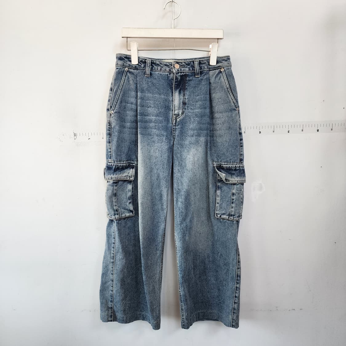 인사일런스 카고 데님 팬츠 청청 워싱 상품이미지1