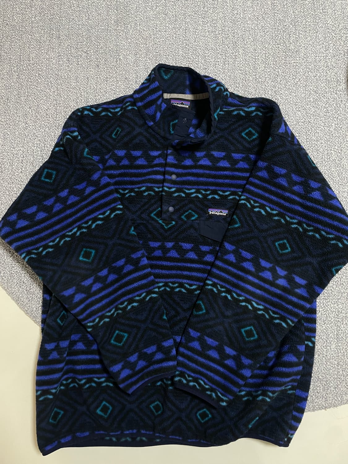 [XL] 파타고니아 신칠라 아즈텍 패턴 플리스 풀오버 아노락 상품이미지1