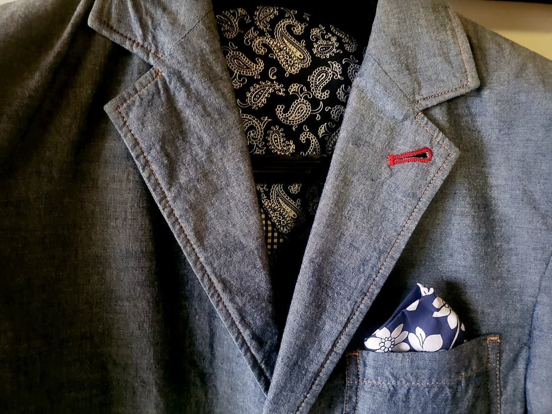 [미착용 택달린 새상품] SIEG 소가죽배색 데님 면 자켓 상품이미지4