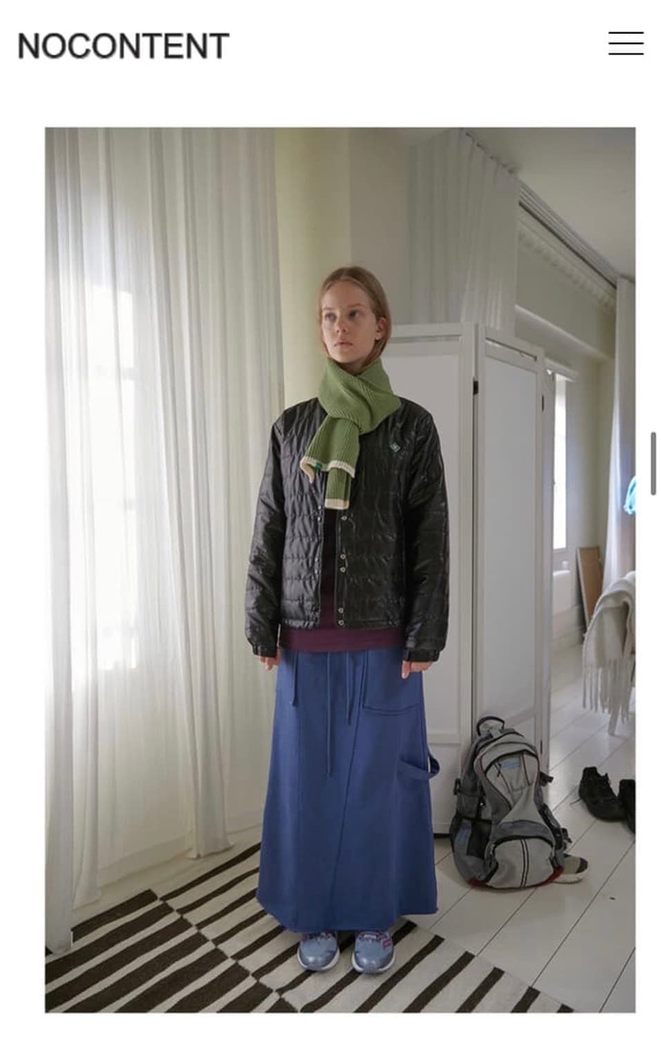 노컨텐츠 경량패딩 리버시블 (블랙/그린) 상품이미지3