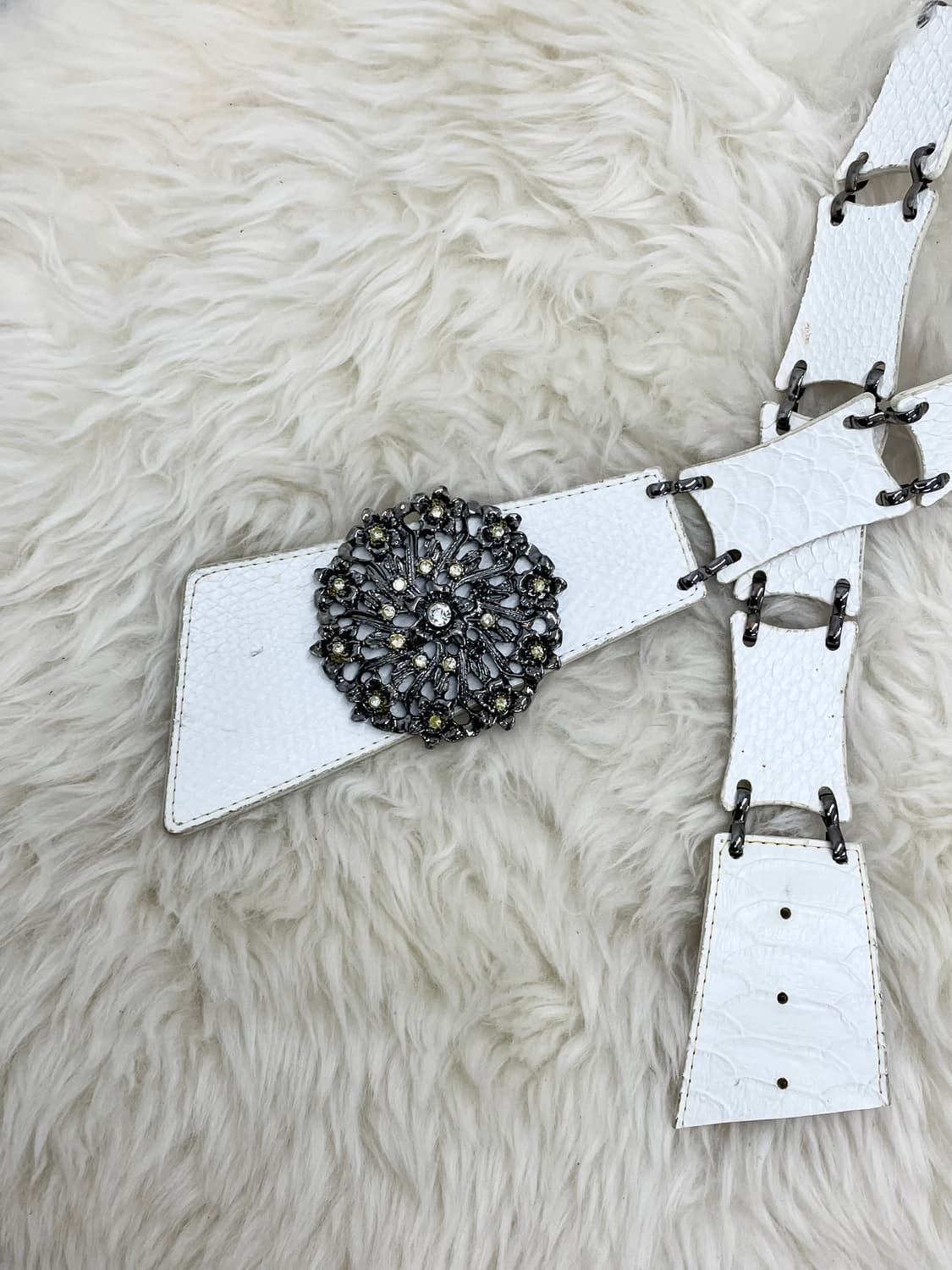 화이트페어리 큐빅 절개 와이드 벨트 상품이미지6