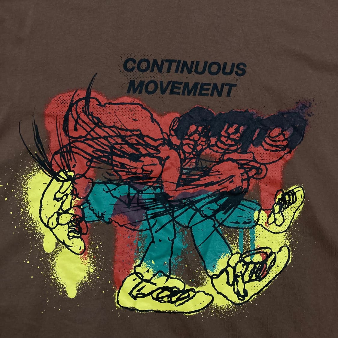 예스아이씨 프린팅 빅로고 브라운 반팔티 상품이미지2