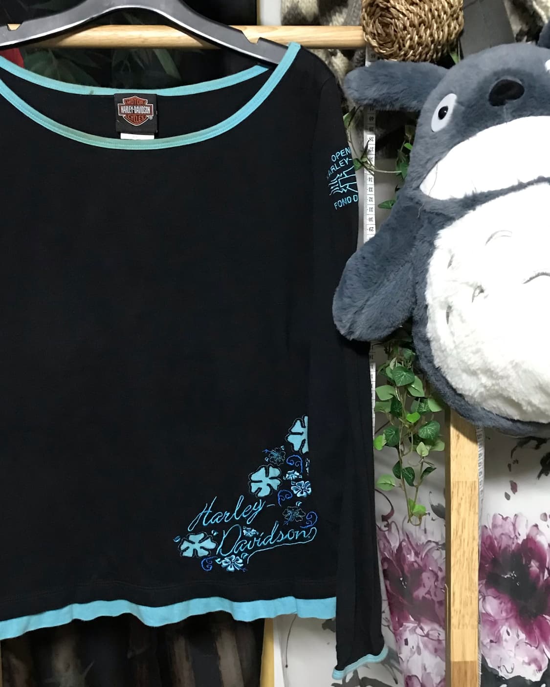 할리데이비슨 민트 자수 레이어링 롱 슬리브 상품이미지2