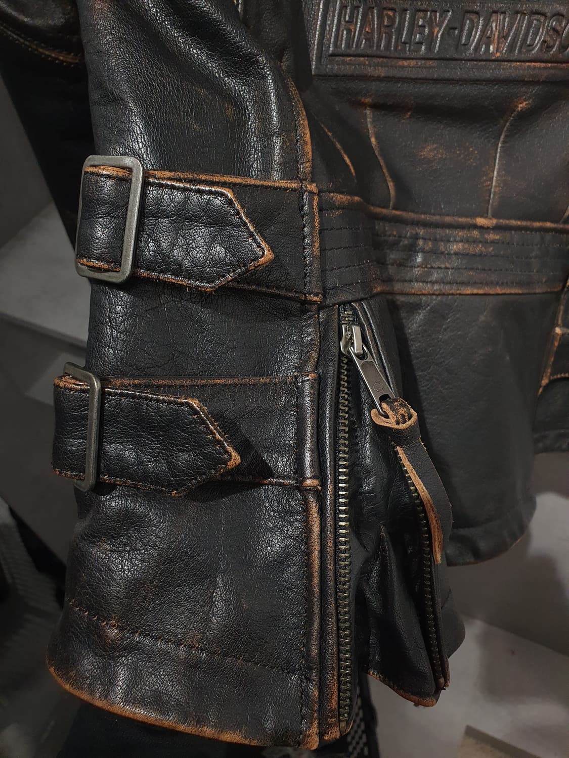 🏍️ 할리데이비슨 정품 가죽 라이더 자켓 (M) 상품이미지4