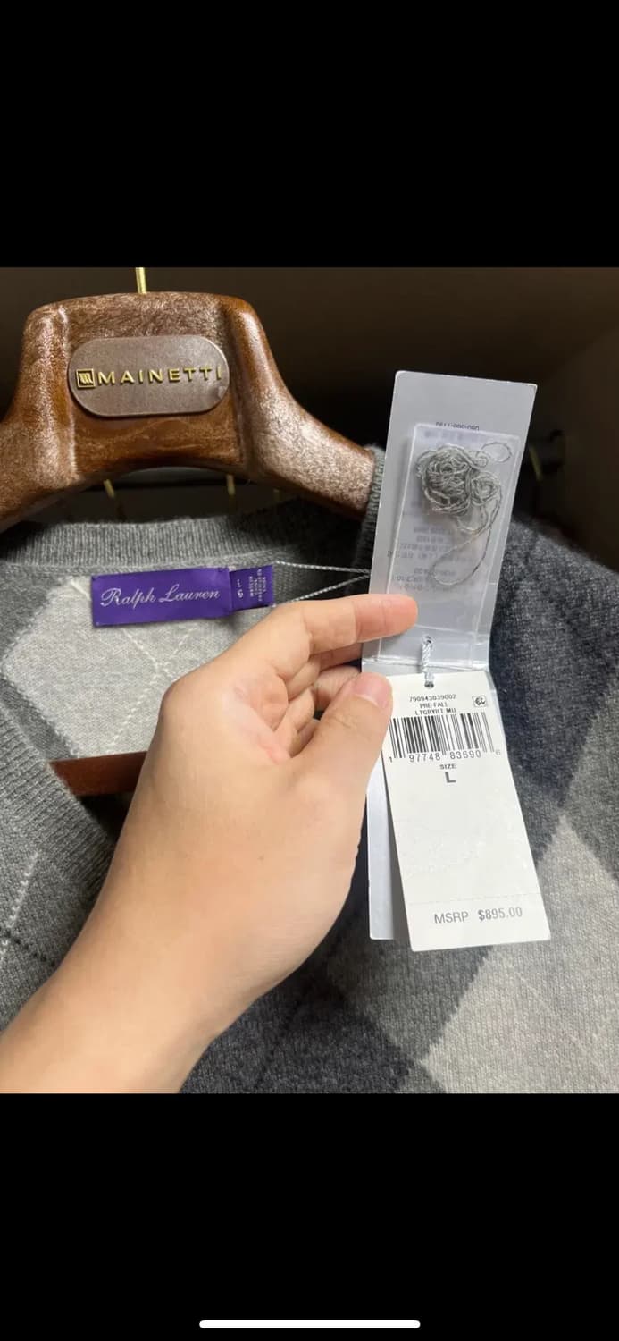 랄프로렌 퍼플라벨 캐시미어100% 베스트 라지 L 로로피아나 쿠치넬리 상품이미지4