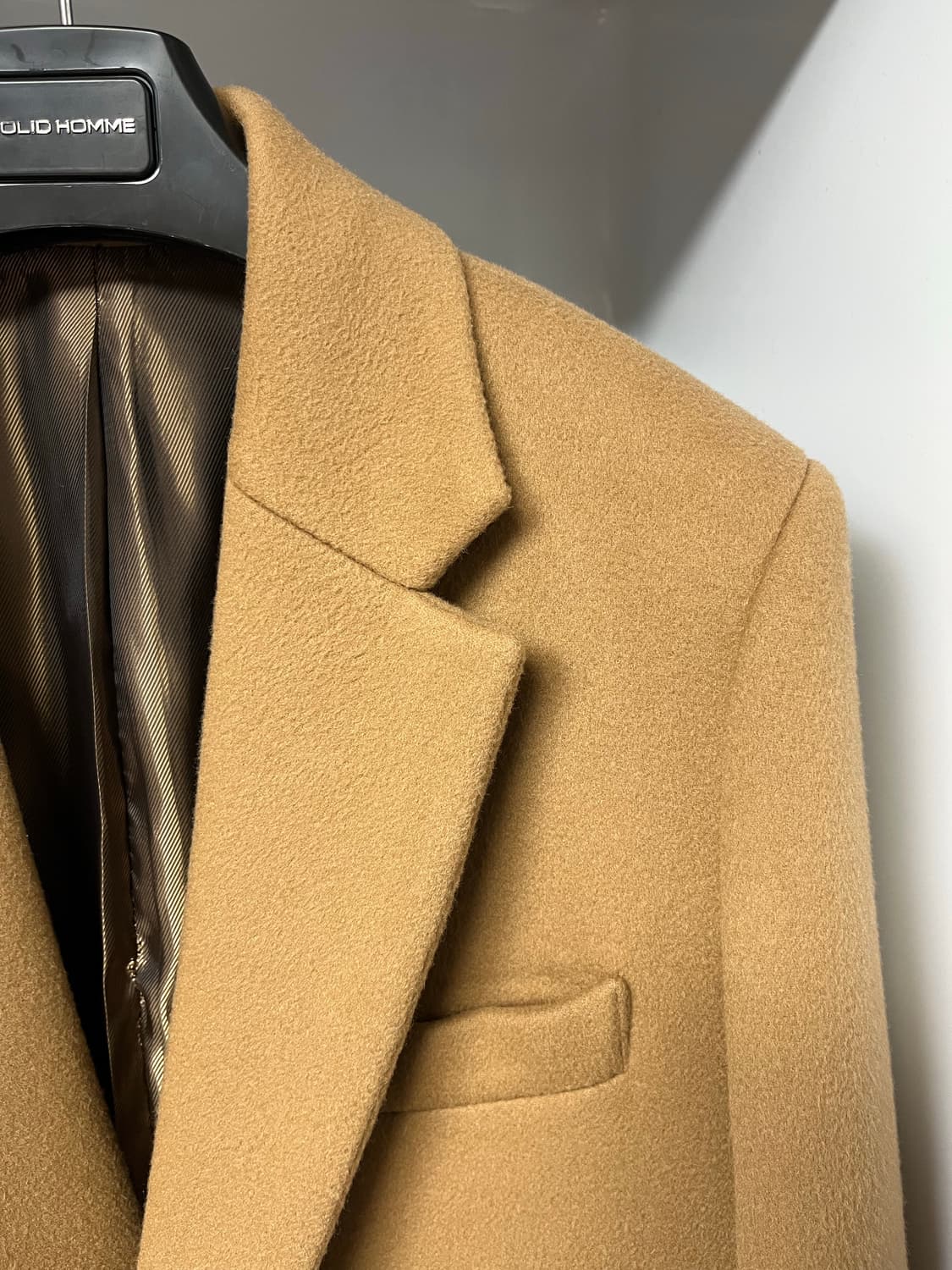 솔리드옴므 베이지 캐시미어 코트 48사이즈 상품이미지3