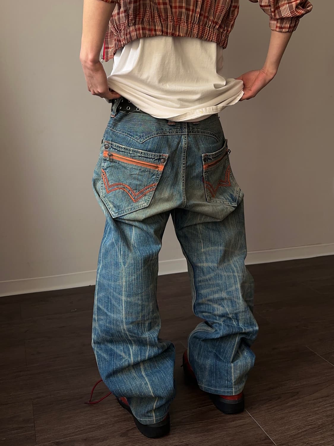 Edwin XV 424 오렌지 & 블리치 워시드 진 상품이미지5