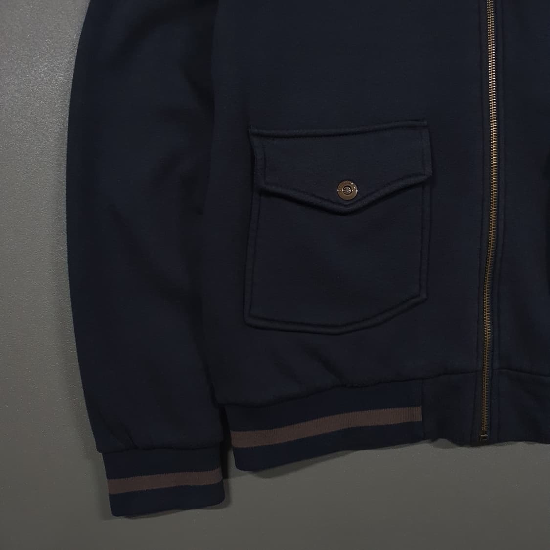 L (100) CK 캘빈클라인 쉐르파 기모 견장 투포켓 블루종 집업 자켓 상품이미지4