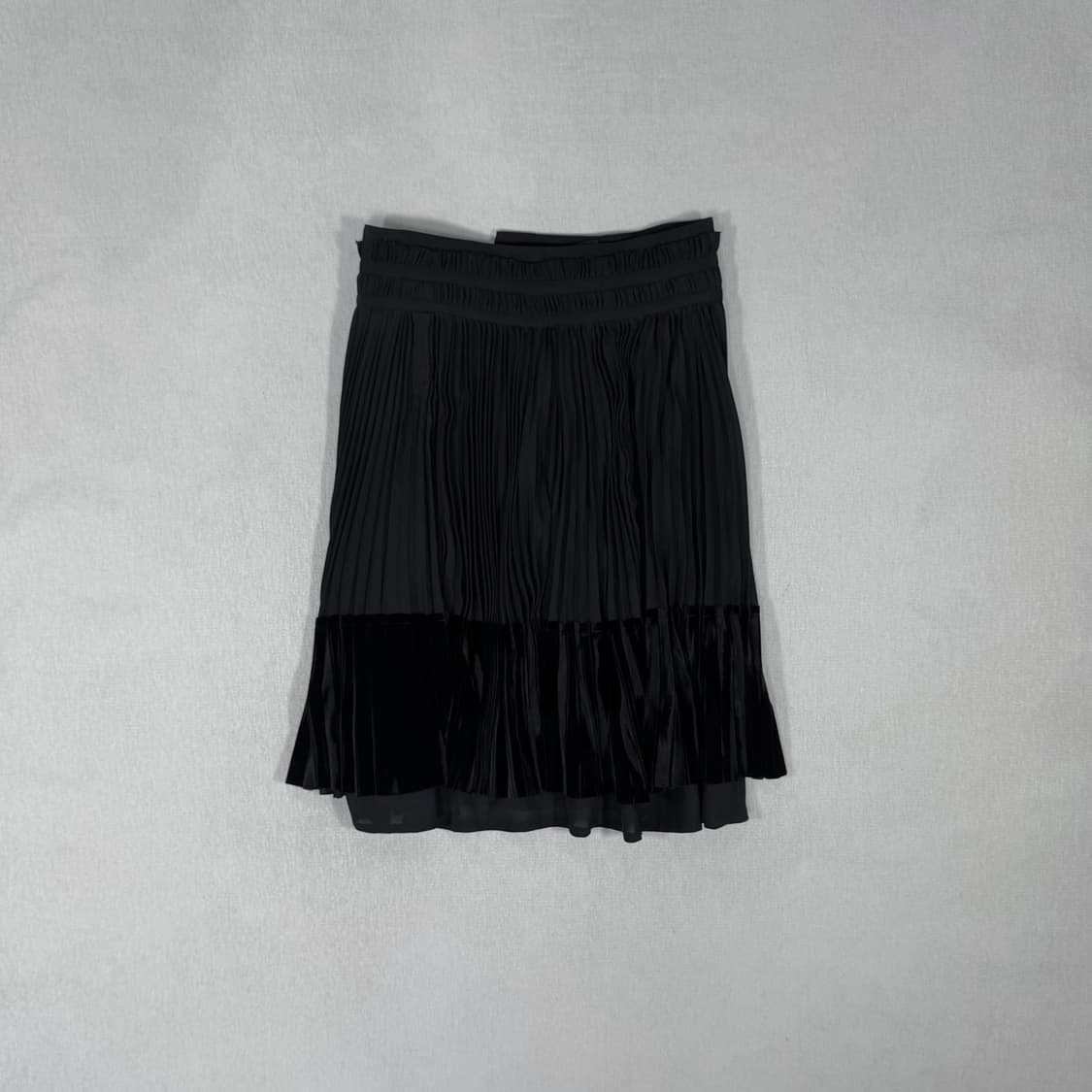 Belt Pleated Midi Black Skirt 상품이미지4