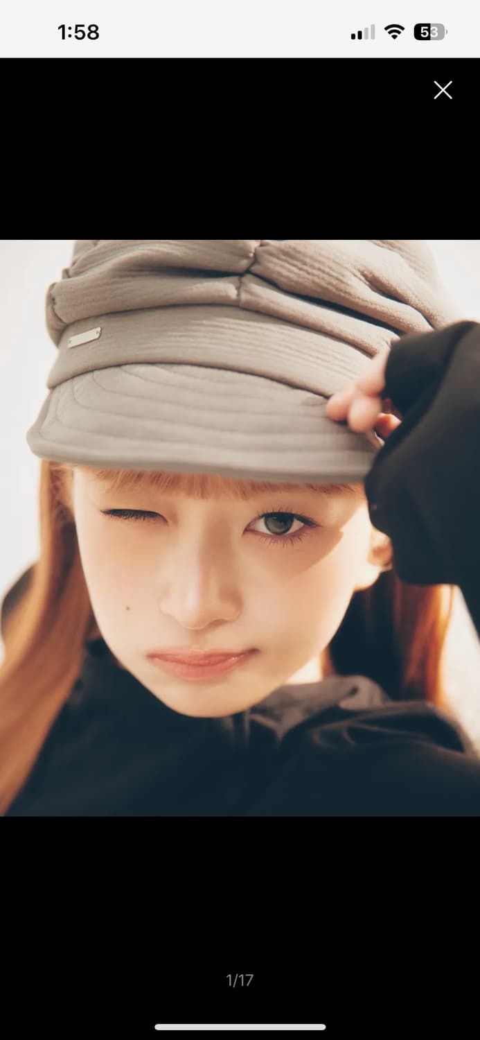[레이 PICK]Pleats shirring cap BLACK 상품이미지2
