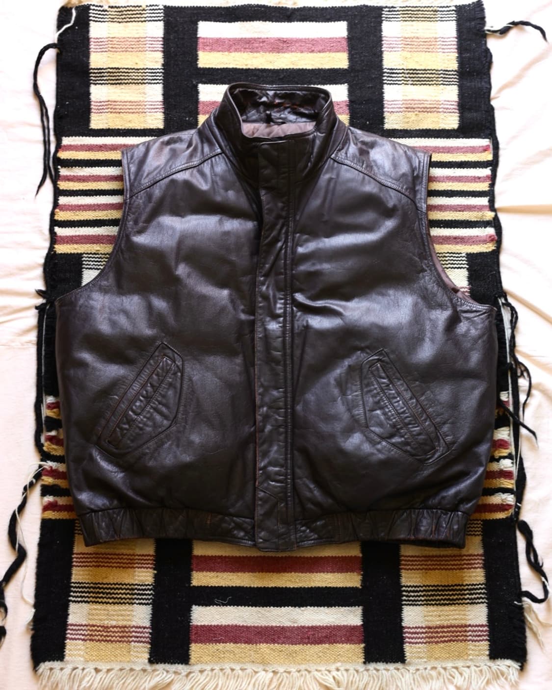 에디바우어 90s 구스다운 라이닝 레더 베스트 상품이미지8