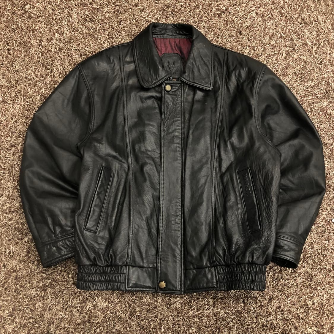 빈티지 양가죽 봄버 레더 가죽 자켓 상품이미지1
