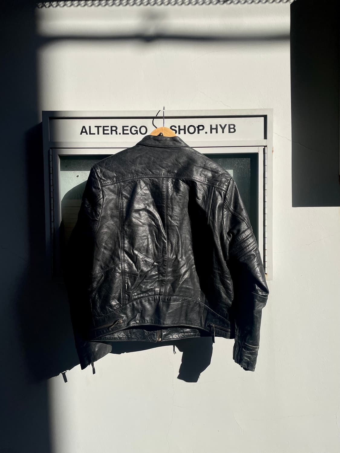 Vintage black biker leather jacket  상품이미지8