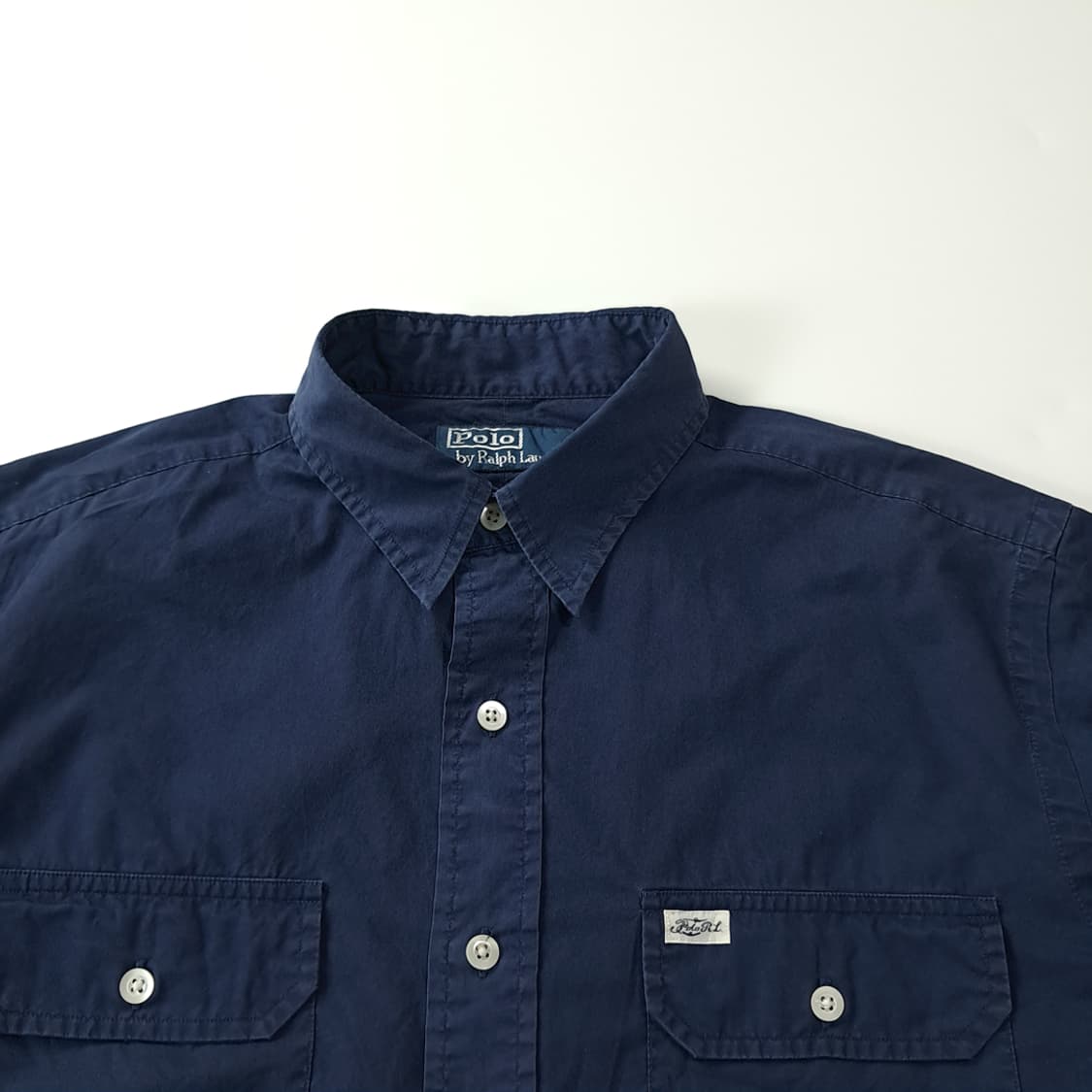 CK453 M 폴로 90s 네이비 반팔 워크 셔츠 남방 상품이미지2