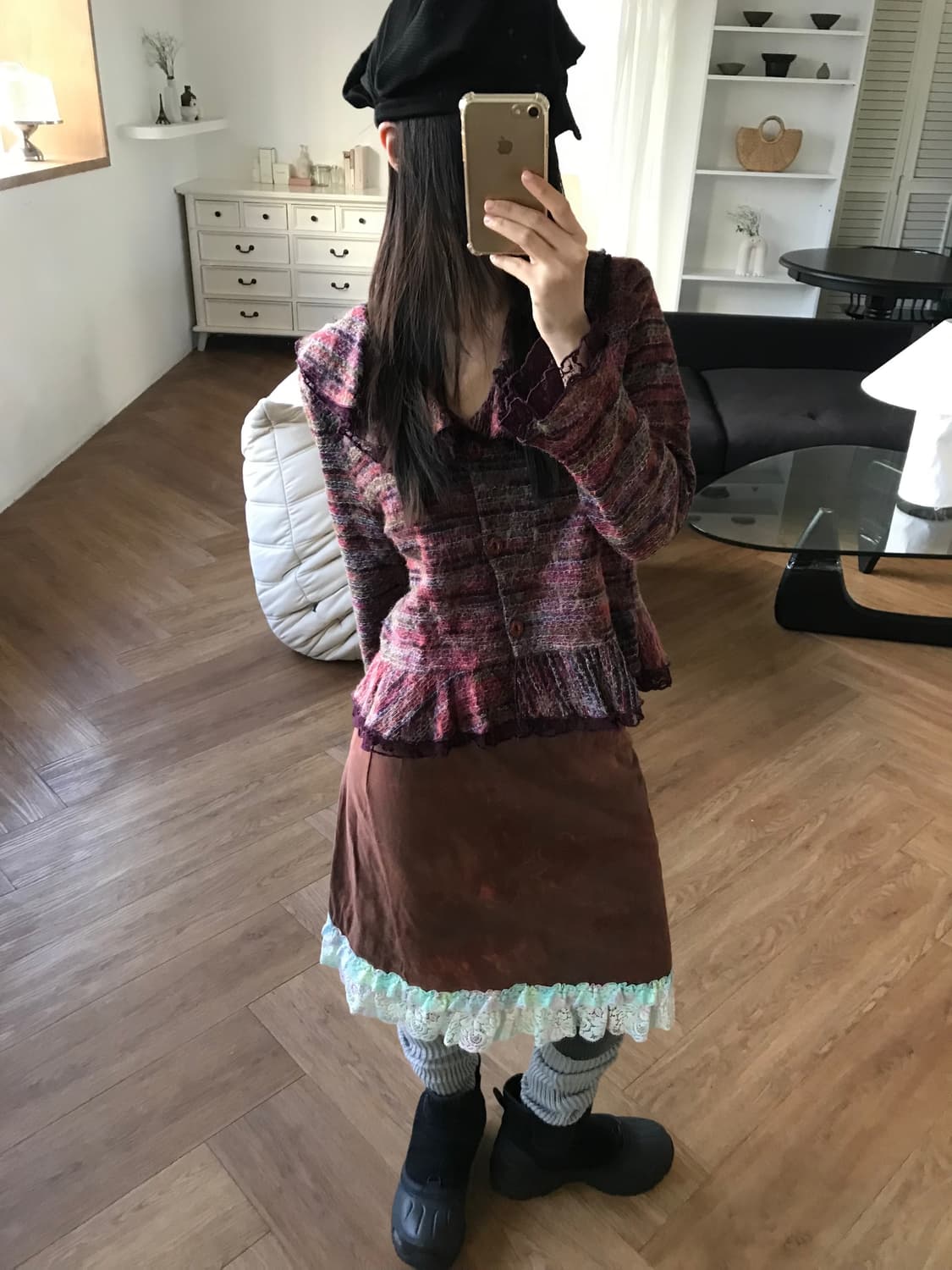 vintage pattern lace skirt 상품이미지4