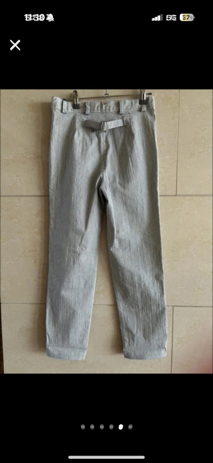 1회 착용) 스트라이프 핀턱 면바지 상품이미지5