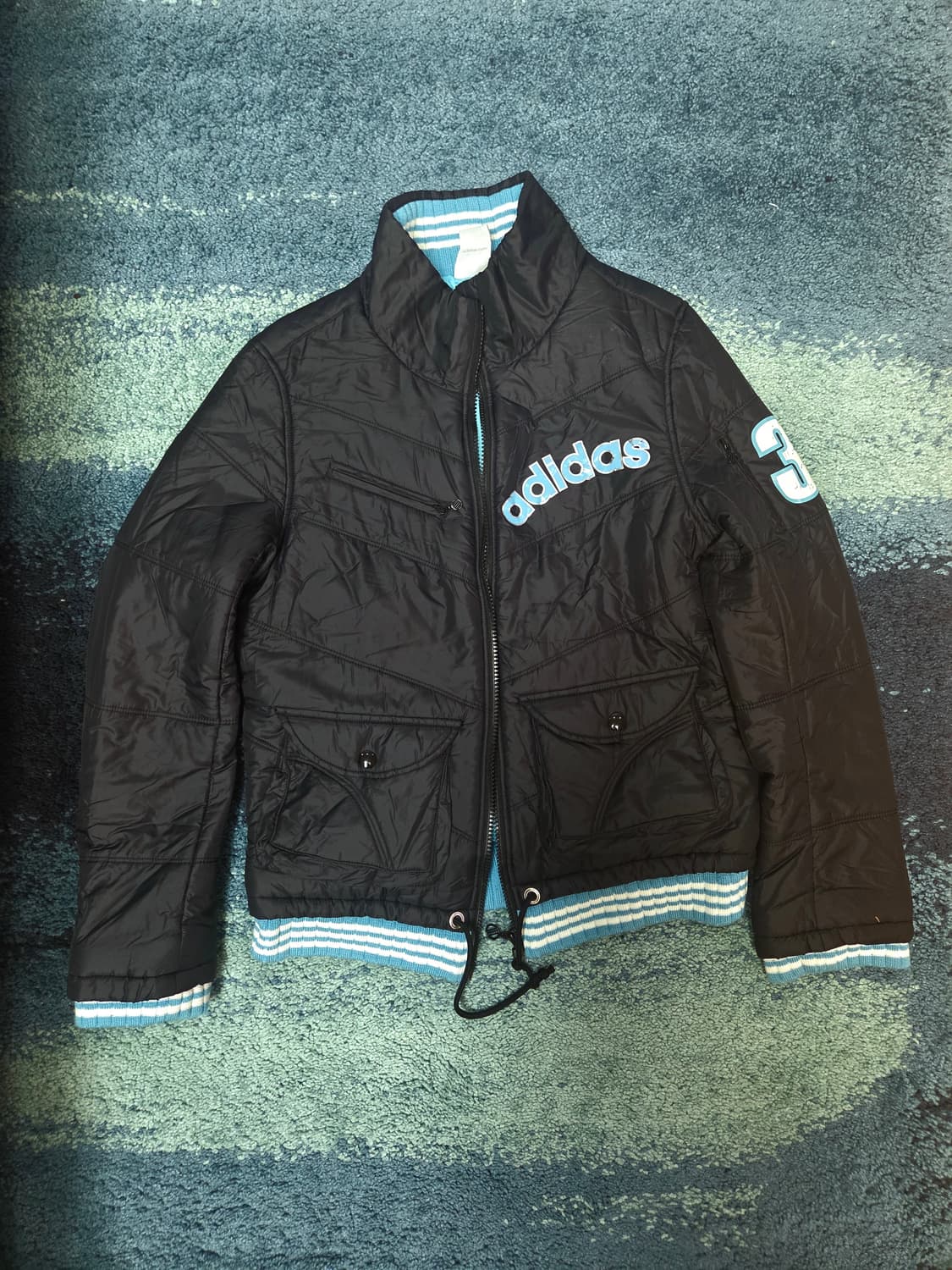 00s아디다스 y2k 하늘색 바람막이 져지집업 점퍼 올드스쿨 희귀 대대장 상품이미지1
