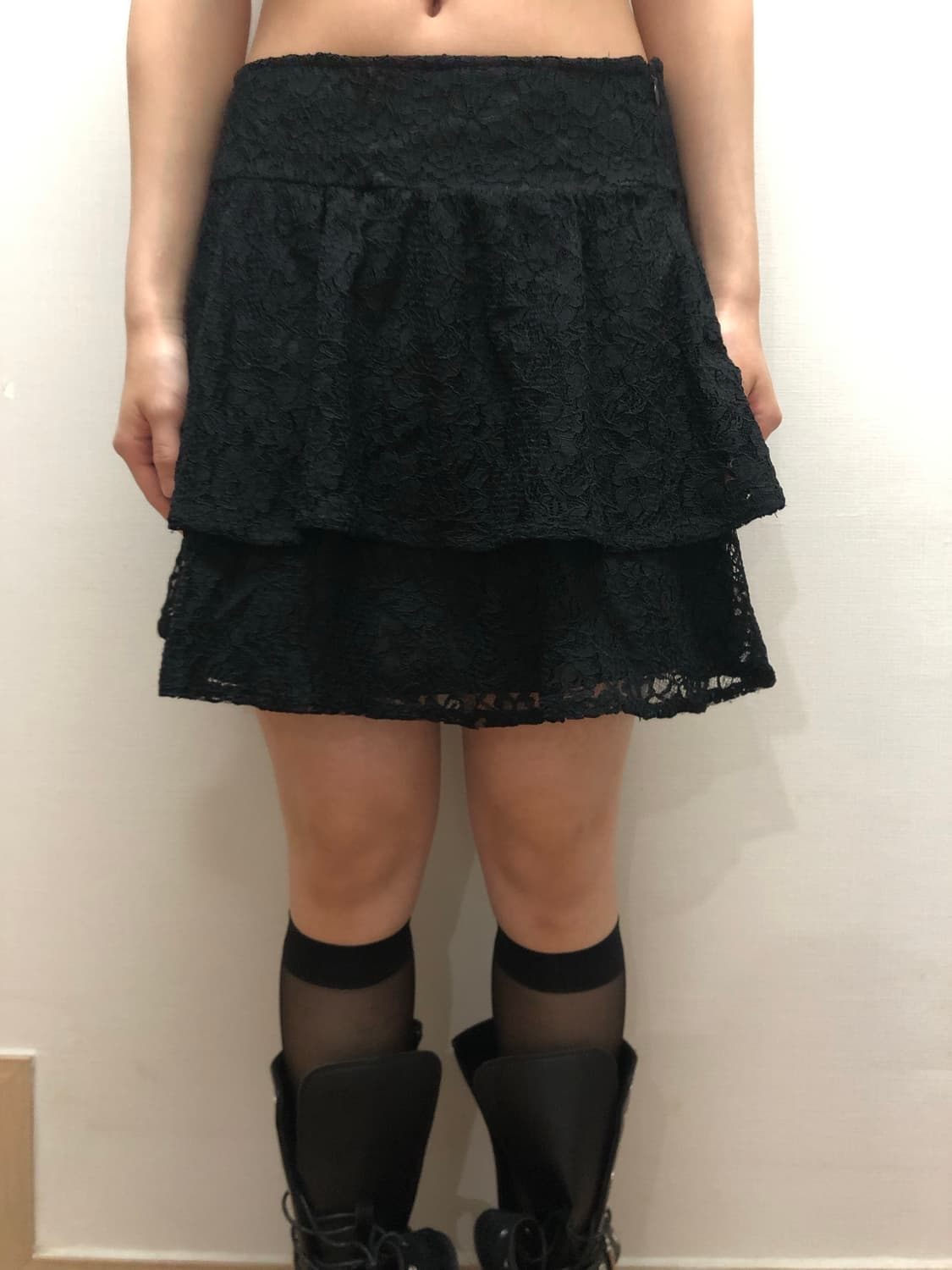 빈티지 블랙 프릴 레이스 스커트 상품이미지4